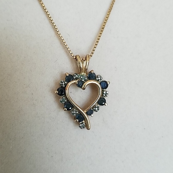 Sterling Silver and Gemstone Heart Necklace - Picture 1 of 5